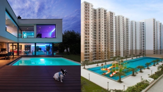 Difference between a villa and an apartment